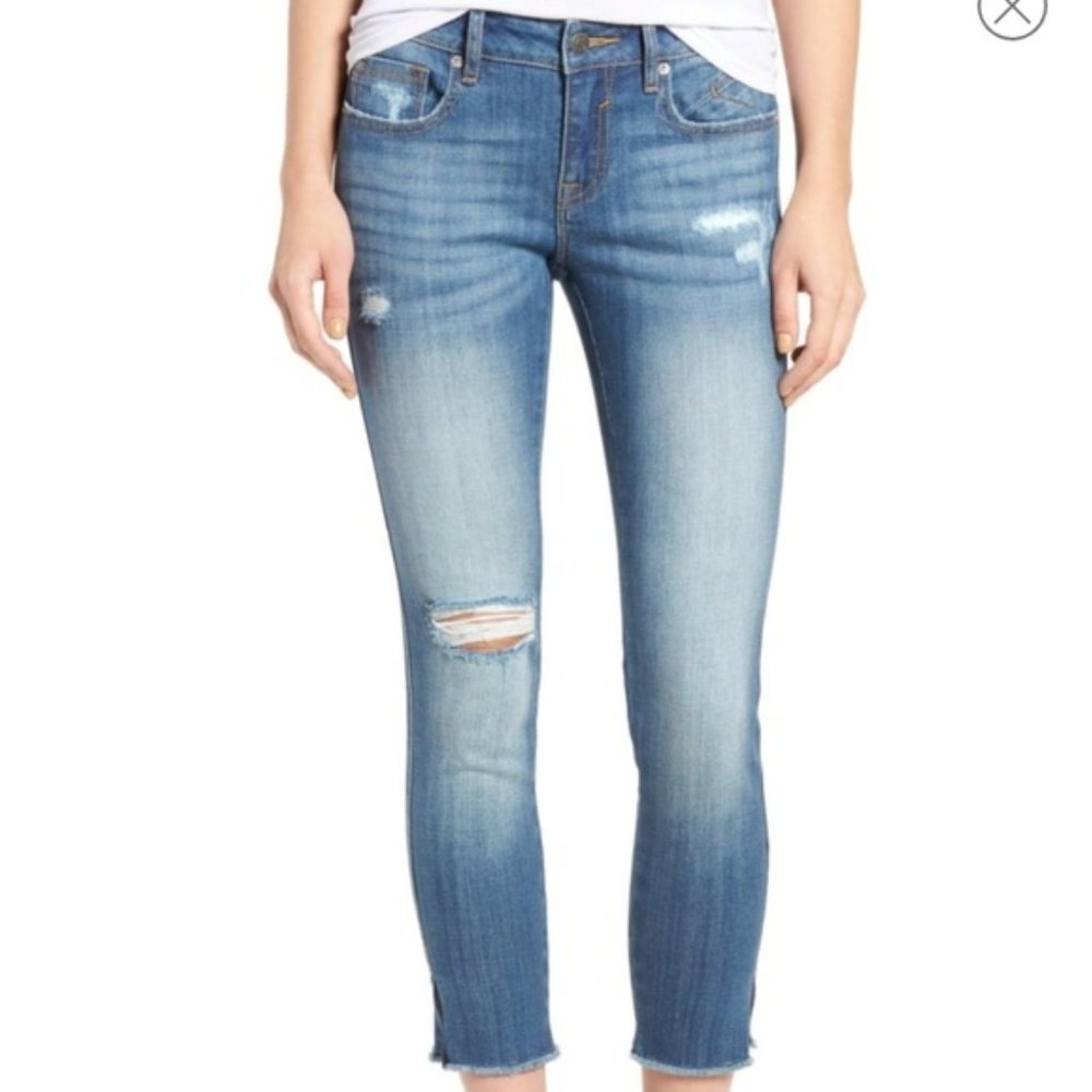 Vigoss The Chelsea Distressed Raw Hem Skinny Jean